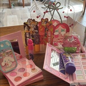 Cute Pink Kids Makeup Set with Lip Balms & Palettes